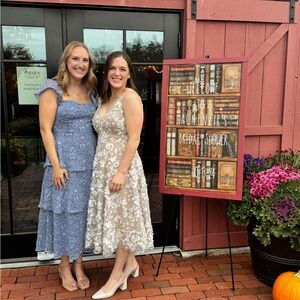 Dress the Population White and Gold A-Line Skirt